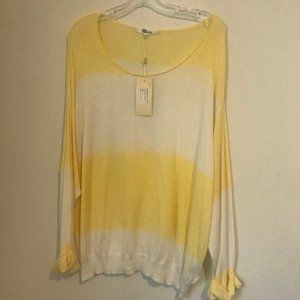 My Tribe Cropped Stripes Yellow Sweater NWT